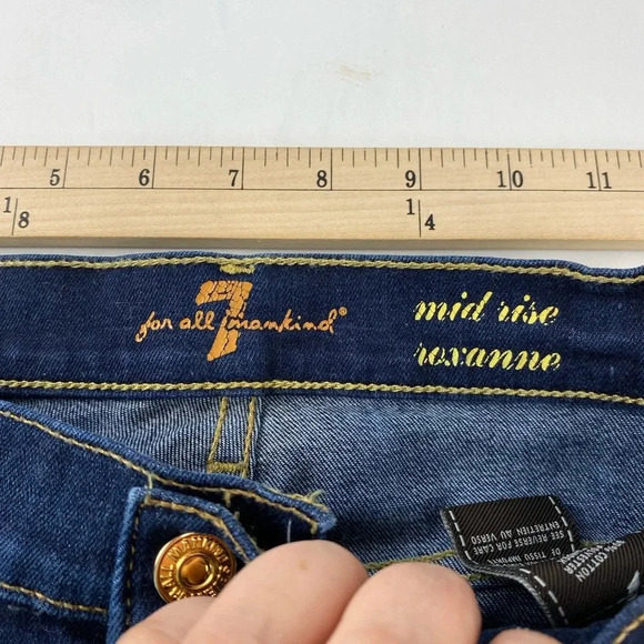 Seven 7 for all Mankind Womens Jeans Size 24 Mid Rise Roxanne Skinny Dark Wash - Picture 6 of 10